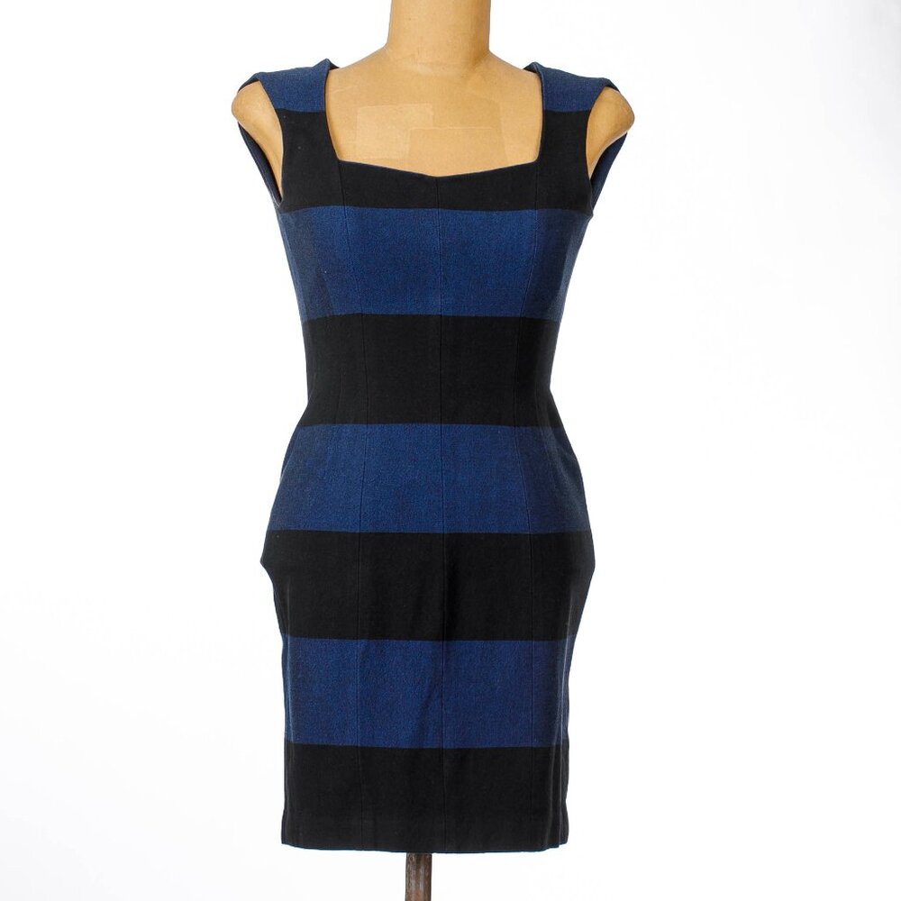 Banana Republic Blue/Black Sleeve less Midi Dress